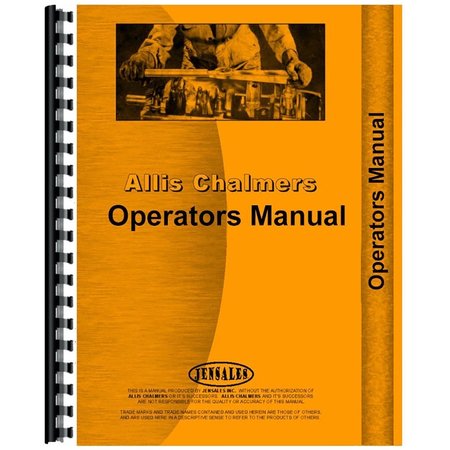 Operators Manual Fits Allis Chalmers Motor Grader (Diesel) AD4 -  AFTERMARKET, RAP65500